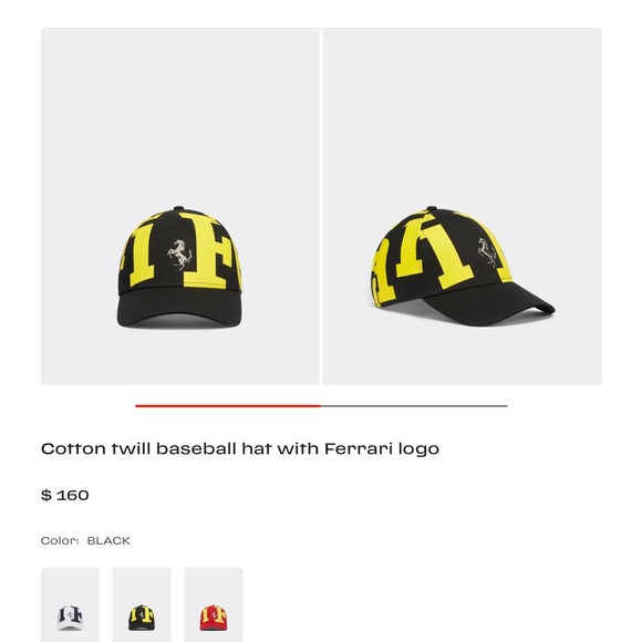 Ferrari Accessories Authentic Ferrari Cotton Twill Baseball Hat